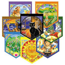 Wheel of the Year Prayer Flags 15" x 17" each flag