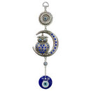 Owl on Moon Evil Eye wall hanging