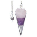 6-sided Amethyst & Rose Quartz pendulum