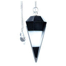6-sided Tourmaline & White Agate pendulum
