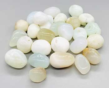 1 lb Jade, White tumbled stones