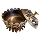 Lotus incense burner, antique bronze - Skull & Barrel Co.