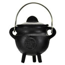 Pentagram Cast Iron Cauldron w/ Lid 2 3/4" - Skull & Barrel Co.