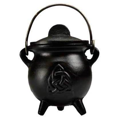 3" Triquetra cast iron cauldron w/lid - Skull & Barrel Co.