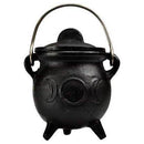 3" Triple Moon cast iron cauldron w/ lid - Skull & Barrel Co.
