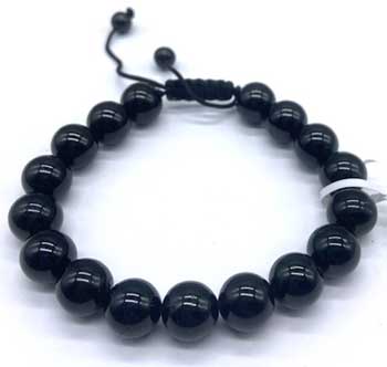 10mm Turmaline, Black bracelet