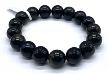 12mm Obsidian, Golsheen bracelet