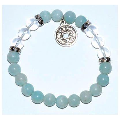 8mm Amazonite/ Quartz with Chinese Coin - Skull & Barrel Co.