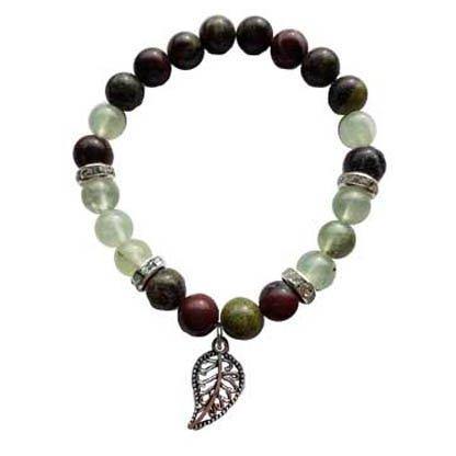 8mm Dragon Bloodstone/ Prehnite Leaf - Skull & Barrel Co.