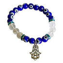 8mm Evil Eye/ Clear Quartz with Fatima Hand - Skull & Barrel Co.