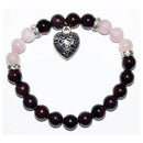 8mm Garnet/ Rose Quartz with Heart - Skull & Barrel Co.