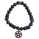 8mm Hematite (man-made)/ Sodalite with Pentagram - Skull & Barrel Co.