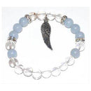 8mm Quartz & Angelite/ Angel Wing - Skull & Barrel Co.