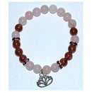 8mm Rose Quartz/ Strawberry Quartz with Lotus - Skull & Barrel Co.