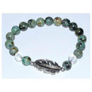 8mm Turquoise/ Quartz with Feather - Skull & Barrel Co.