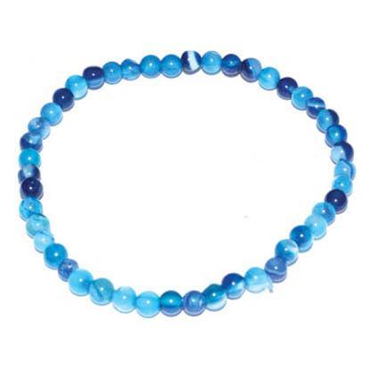 4mm Agate, Blue Lace stretch bracelet - Skull & Barrel Co.