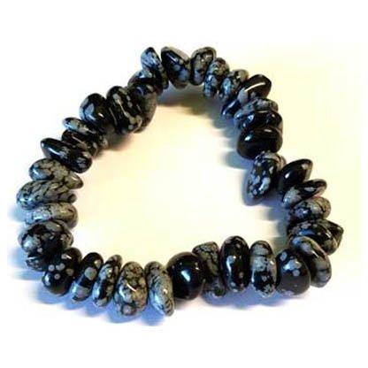 Snowflate Obsidian gemstone bracelet stretch - Skull & Barrel Co.