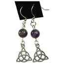 Amethyst Triquetra earrings - Skull & Barrel Co.