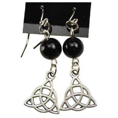 Black Onyx Triquetra earrings - Skull & Barrel Co.