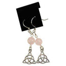 Rose Quartz Triquetra earrings - Skull & Barrel Co.