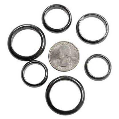 6mm Rounded Magnetic Hematite rings (50/bag) - Skull & Barrel Co.