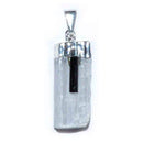 Selenite W/ Tourmaline pendant - Skull & Barrel Co.