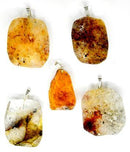 Golden Quartz slice pendant - Skull & Barrel Co.