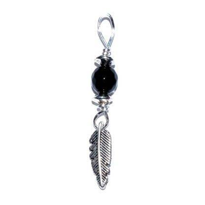 Feather pendant with black onyx bead - Skull & Barrel Co.