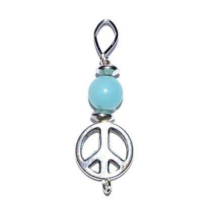 Peace pendant with amazonite bead - Skull & Barrel Co.