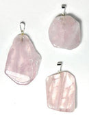 Rose Quartz slice pendant - Skull & Barrel Co.