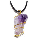 Amethyst wire wrapped pendant - Skull & Barrel Co.