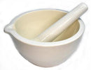 7" Mortar/Pestle white ceramic - Skull & Barrel Co.
