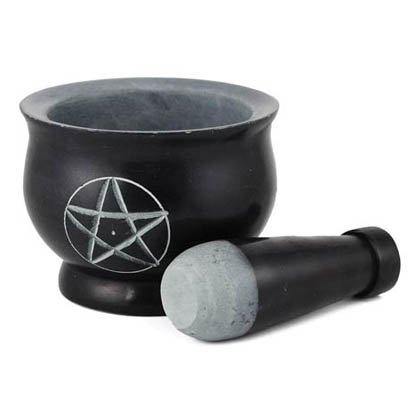Black Pentagram mortar & Pestle set - Skull & Barrel Co.