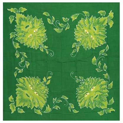 Green Manaltar cloth or scarve 36" x 36" - Skull & Barrel Co.