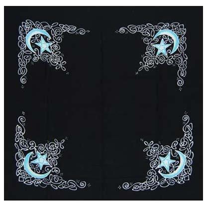Celtic Moon altar cloth or scarve 36" x 36" - Skull & Barrel Co.