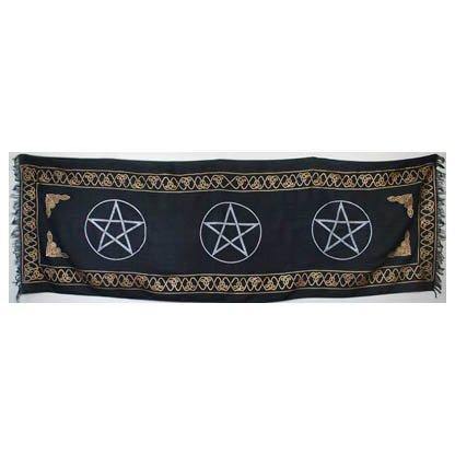 Three Pentagram altar cloth 21" x 72" - Skull & Barrel Co.