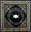 24"x24" Triple Moon Pendulum/ Ouija altar cloth - Skull & Barrel Co.