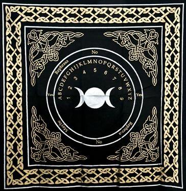 24"x24" Triple Moon Pendulum/ Ouija altar cloth - Skull & Barrel Co.