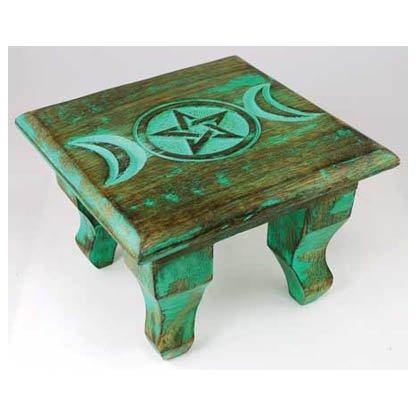 Antiqued Triple Moon altar table 6" - Skull & Barrel Co.