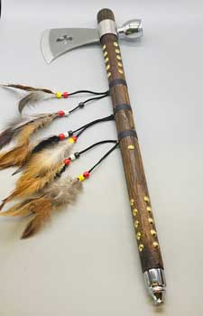 19" Prayer Pipe (tomahawk & feather)