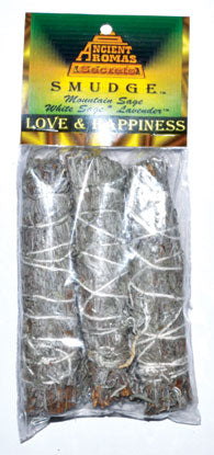 Love & Happiness smudge stick 3pk 4" - Skull & Barrel Co.