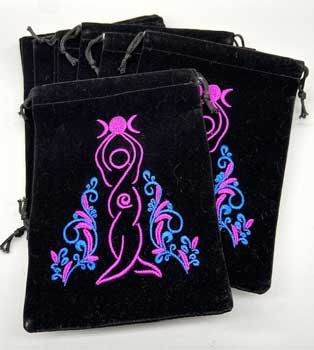 (set of 10) 5"x 7" Goddess Black velveteen bag