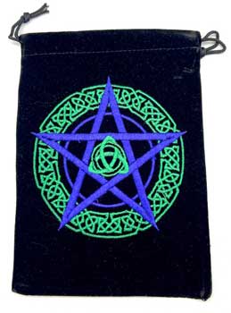 (set of 10) 5"x 7" Pentagram Black velveteen bag