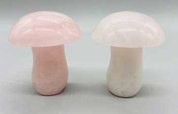 (set of 2) 1 3/4" Mushroom Rose Quartz