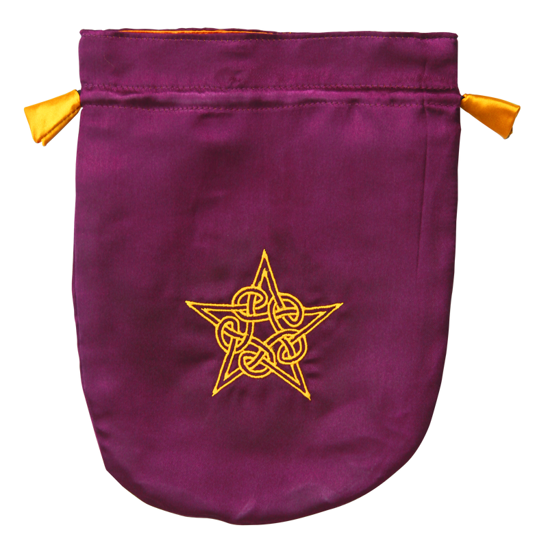 Purple Satin Celtic Pentagram Tarot Bag - Skull & Barrel Co.