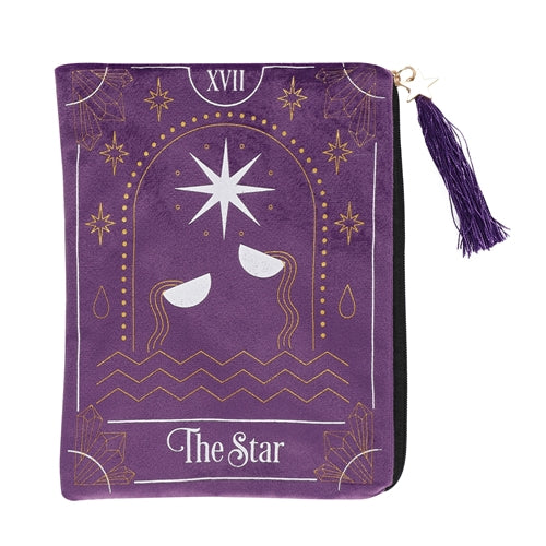 The Star Purple Velvet Zippered Tarot Card Bag - Skull & Barrel Co.